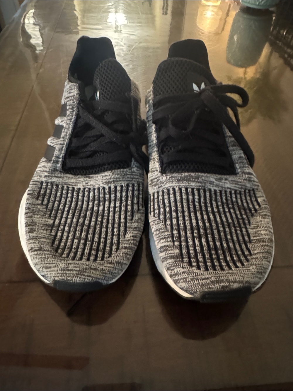 adidas Kids Black & White Knit Slip-On Sneakers
